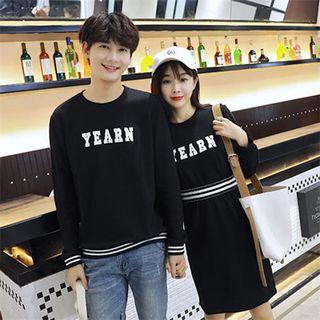 Long-sleeve Lettering Top / A-line Dress