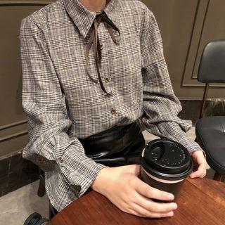 Plaid Shirt / V-neck Pocket Detail Shirt