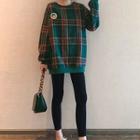 Smiley Face Plaid Pullover / Leggings / Set
