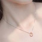 S925 Silver Tear Drop Crystal Pendant Necklace