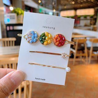 Set: Bead / Faux Pearl / Rhinestone Hair Pin