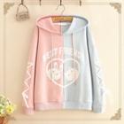 Rabbit-print Color-block Hoodie