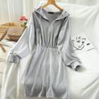 Half-zip A-line Hoodie Dres