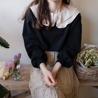 Layered-collar Top