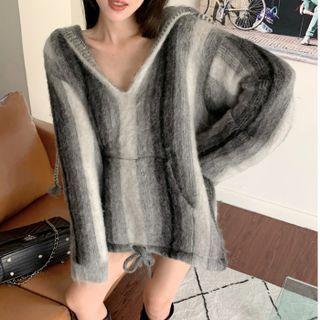 Hooded Tie-dyed Sweater