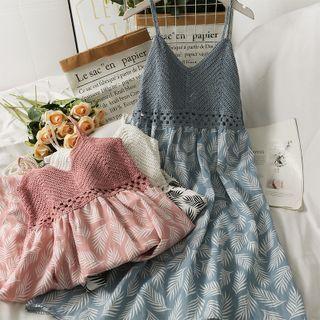 Patchwork Sleeveless Printed Midi Dress In 5 Colors