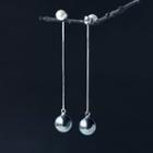Sterling Silver Faux Pearl Drop Earring 1 Pair - S925 Silver - Silver - One Size