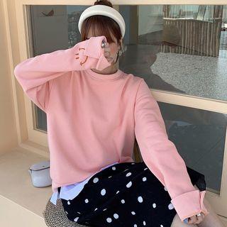 Crew-neck Sweatshirt Pink - One Size