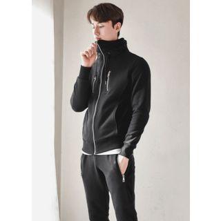 Set: High-neck Zip-up Jacket + Sweat Pants