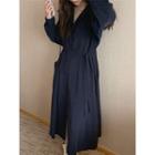 Raglan Long Shirtdress With Sash