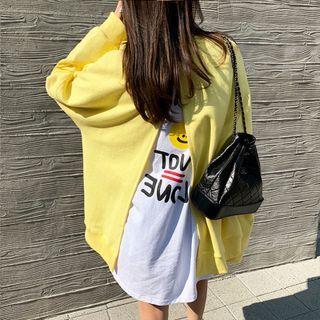Plain Slit-back Sweatshirt