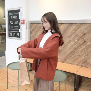 Open Front Plain Hooded Jacket