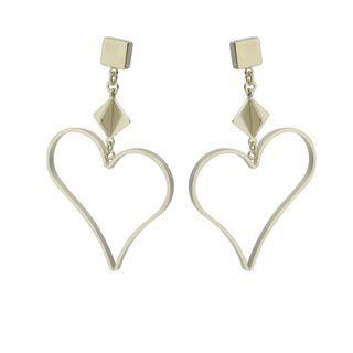 Large Heart Drop Earrings One Size