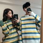 Couple Matching Oversized Striped Knit Top