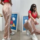 Contrast-trim Satin Pants