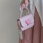 Mini Faux Leather Chain Crossbody Bag Pink - One Size