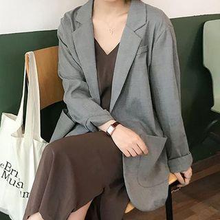 Double Button Blazer As Shown In Figure - One Size