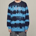 Letter Embroidered Dye Print Pullover