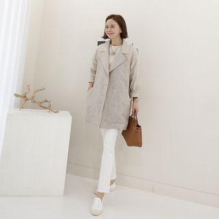 Notch-lapel Belted Linen Coat