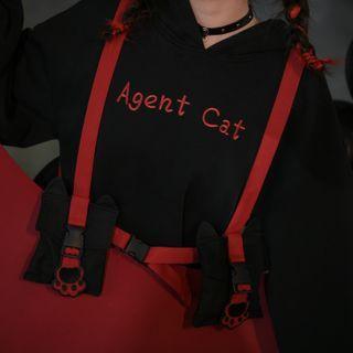 Letter Embroidered Hooded Long-sleeve Mini Shift Dress