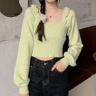 Ruffle Cropped Sweater