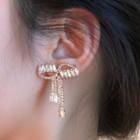 Rhinestone Butterfly Earring White - 1392a#
