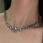 Faux Gemstone Necklace Silver - One Size
