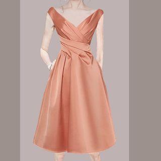 Sleeveless V-neck A-line Party Dress