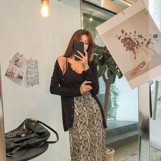 Button-side Two-way Cardigan