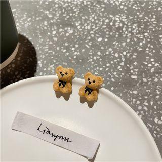 Bear Resin Earring 1 Pair - Earrings - Brown - One Size