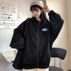 Waffle Zip Hooded Jacket