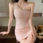 Tweed One-shoulder Slim-fit Dress