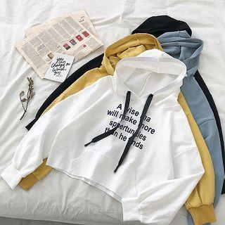 Lettering Printed Long-sleeve Hoodie
