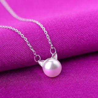 Cat Pendant Sterling Silver Necklace Necklace - Silver - One Size