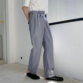 Asymmetric Placket Dress Pants