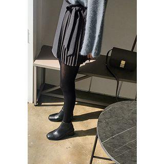 Tie-waist Pleated Mini Wrap Skirt