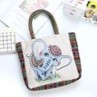 Elephant Embroidered Tote Bag / Crossbody Bag