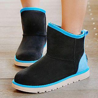 Panel Fleece-lined Snow Boots