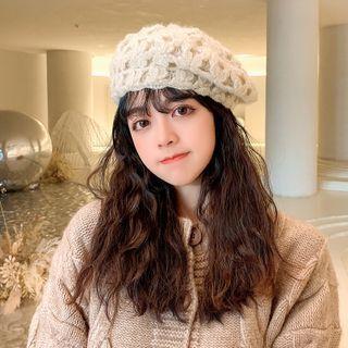 Flower Knit Beret Hat