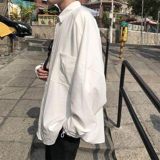 Drawstring-cuff Oversized Shirt