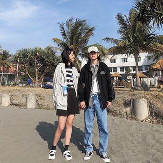 Couple Matching Embroidered Zip Hoodie