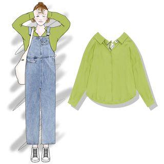 Tie-back Shirt Green - One Size