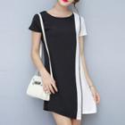 Color Block Short-sleeve Shift Dress