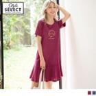 Short-sleeve Sun Embroidered Ruffled Dress