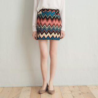 Geometric Printed Pencil Skirt