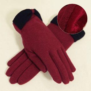 Bow-accent Wool Gloves