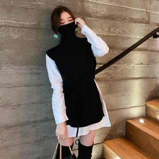 Turtleneck Long Knit Vest / Long Shirt