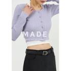U-neck Cable-knit Cropped Cardigan