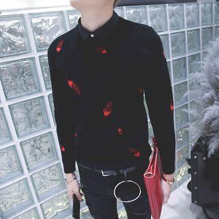 Jacquard Mock Two-piece Sweater