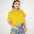 Loose-fit Hooded Crop T-shirt